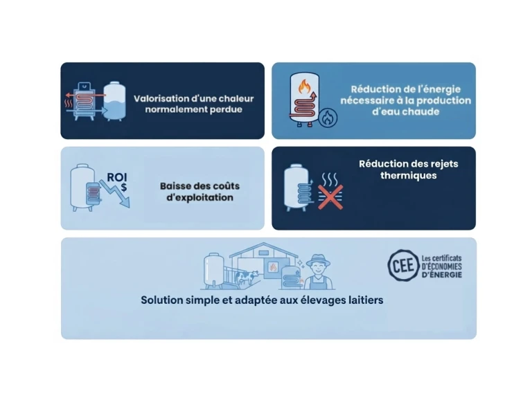 bénéfices récupération de chaleur sur tank a lait